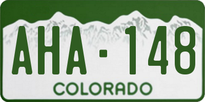 CO license plate AHA148
