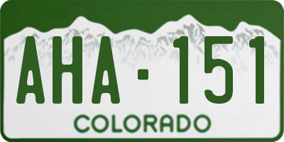 CO license plate AHA151