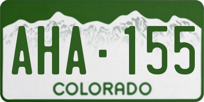 CO license plate AHA155