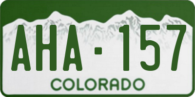 CO license plate AHA157