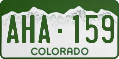 CO license plate AHA159
