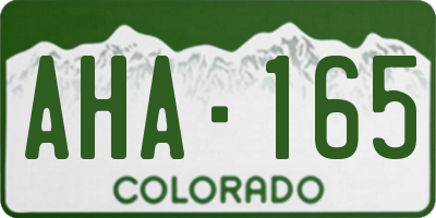 CO license plate AHA165