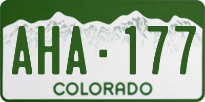 CO license plate AHA177