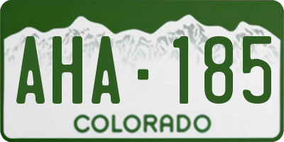CO license plate AHA185