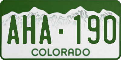 CO license plate AHA190