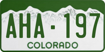 CO license plate AHA197