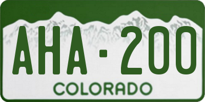 CO license plate AHA200