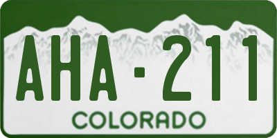 CO license plate AHA211