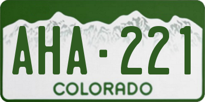 CO license plate AHA221
