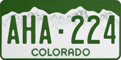 CO license plate AHA224