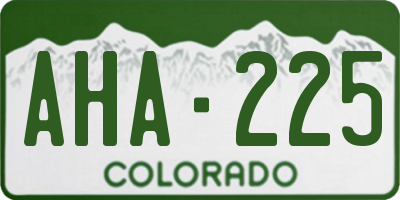 CO license plate AHA225