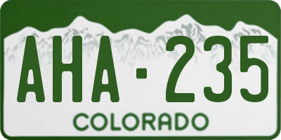 CO license plate AHA235