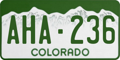 CO license plate AHA236