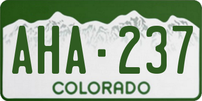 CO license plate AHA237