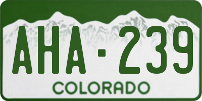 CO license plate AHA239