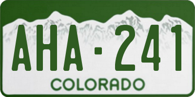 CO license plate AHA241