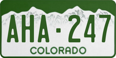 CO license plate AHA247