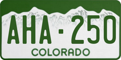 CO license plate AHA250