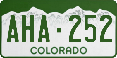 CO license plate AHA252