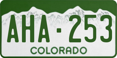 CO license plate AHA253