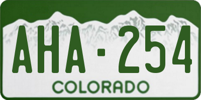 CO license plate AHA254