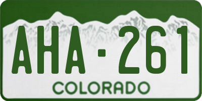 CO license plate AHA261