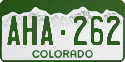 CO license plate AHA262