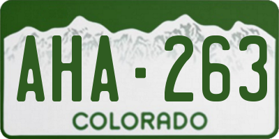 CO license plate AHA263