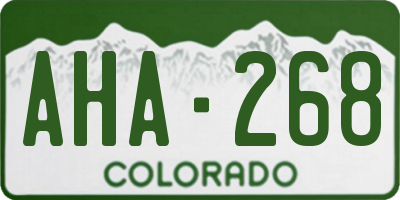 CO license plate AHA268