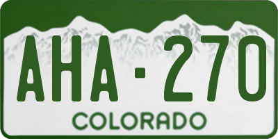 CO license plate AHA270