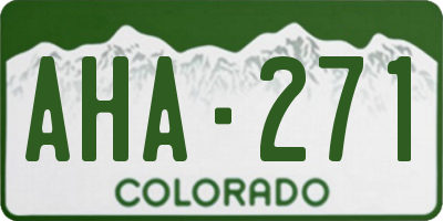 CO license plate AHA271