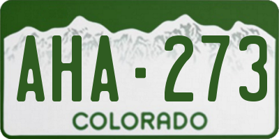 CO license plate AHA273