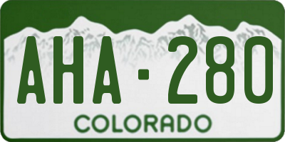 CO license plate AHA280