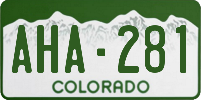 CO license plate AHA281