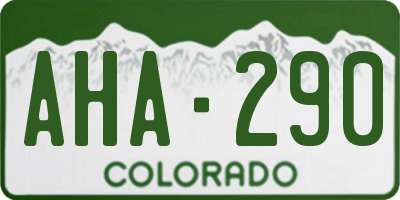 CO license plate AHA290
