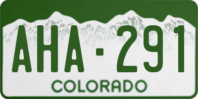 CO license plate AHA291