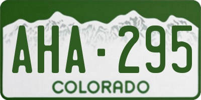 CO license plate AHA295