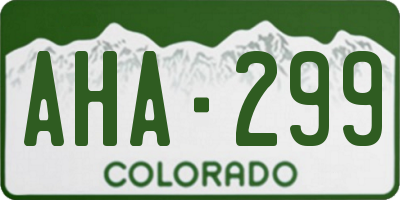 CO license plate AHA299