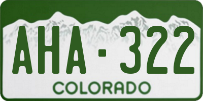 CO license plate AHA322