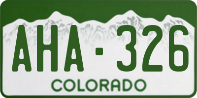 CO license plate AHA326