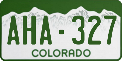 CO license plate AHA327