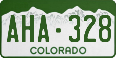 CO license plate AHA328