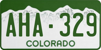 CO license plate AHA329