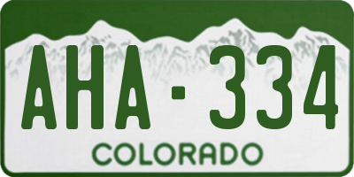 CO license plate AHA334