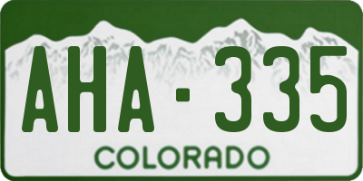 CO license plate AHA335