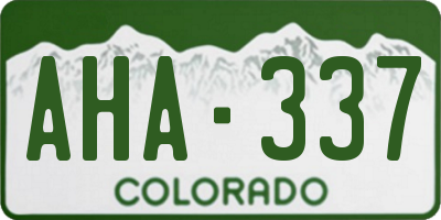 CO license plate AHA337