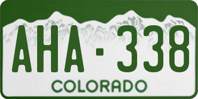 CO license plate AHA338
