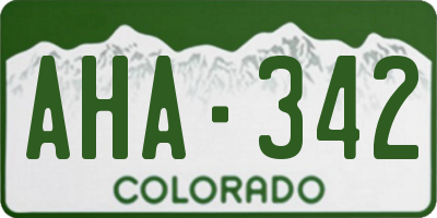 CO license plate AHA342