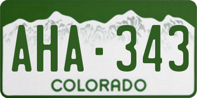 CO license plate AHA343