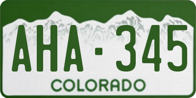 CO license plate AHA345